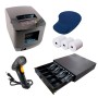 Kit punto de venta Impresora térmica, cajón de efectivo, lector código de barras - KJ80