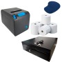 Kit punto de venta Impresora térmica, Cajón de efectivo, Rollos térmicos - KJ81