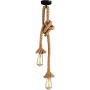 Lámpara colgante vintage estilo cuerda de cáñamo rústico 2 Foco 100cm 8812 ( No Incluye Foco )